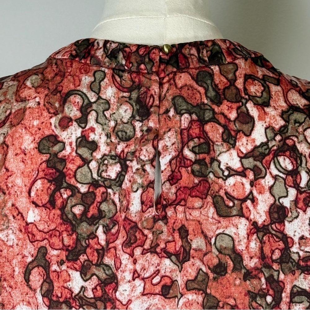 Anne Klein Sleeveless Pink And Brown Abstract Print Blouse Women’s Size Large - Picture 6 of 8